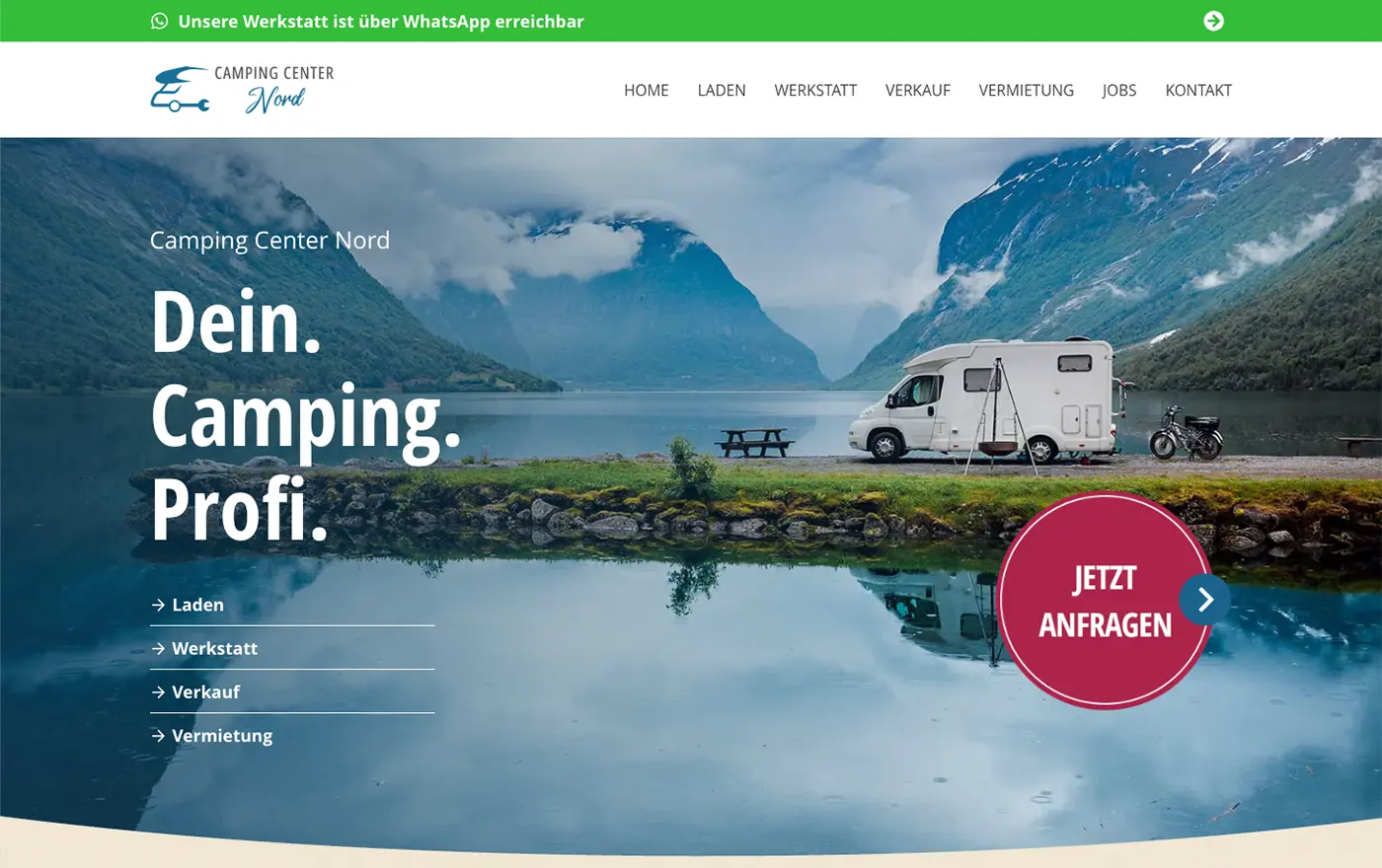Webdesign Hamburg – Beispiel-Website Camping & Outdoor