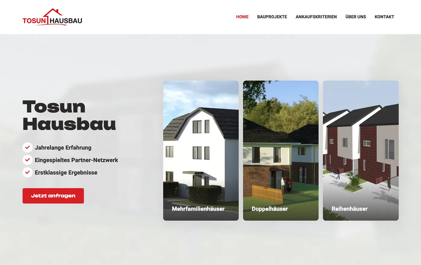 Webdesign Hamburg – Beispiel-Website Hausbau